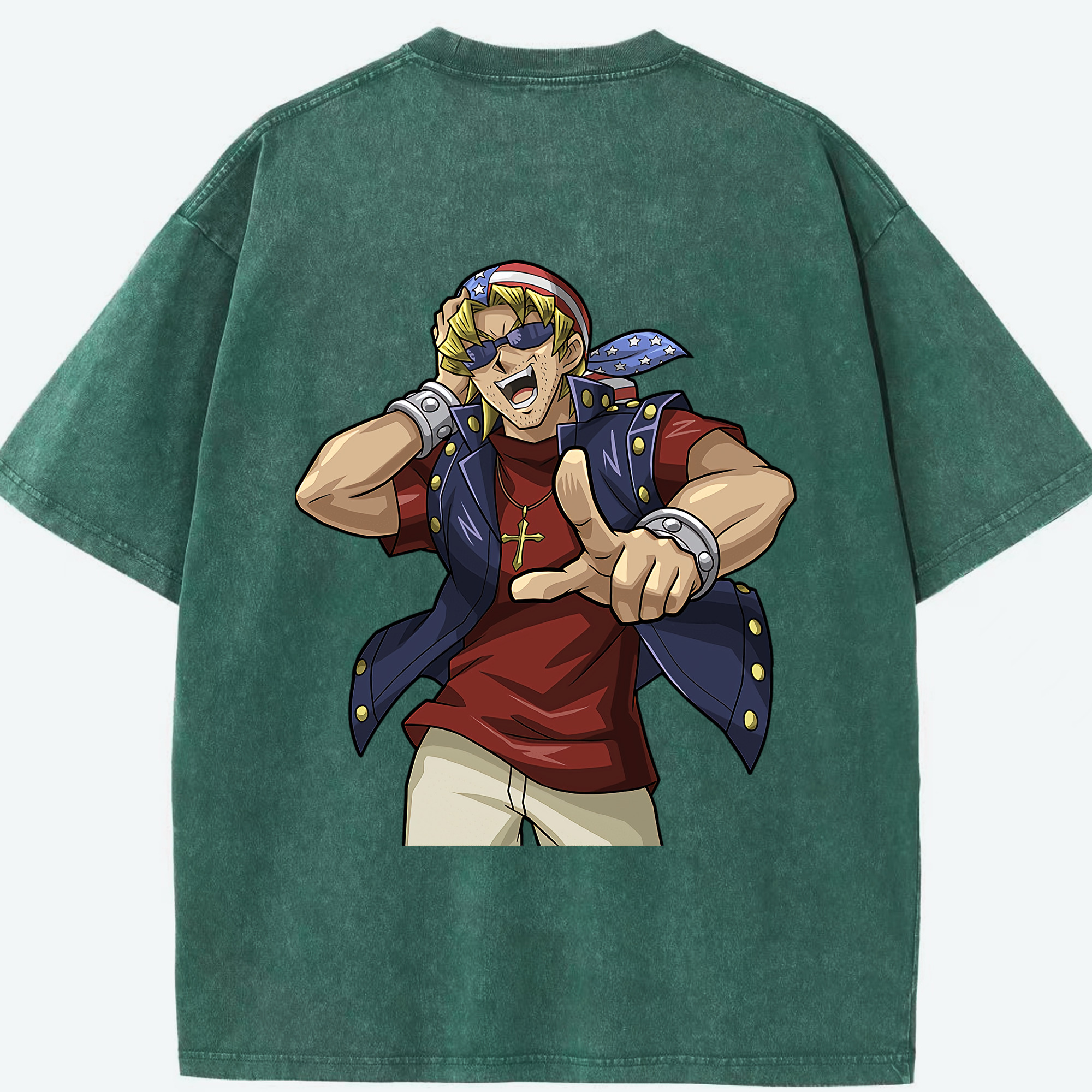 （画像用） 遊☆戯☆王 Yu-Gi-Oh! 綿100% ヴィンテージ風 半袖Tシャツ（背面プリント）
